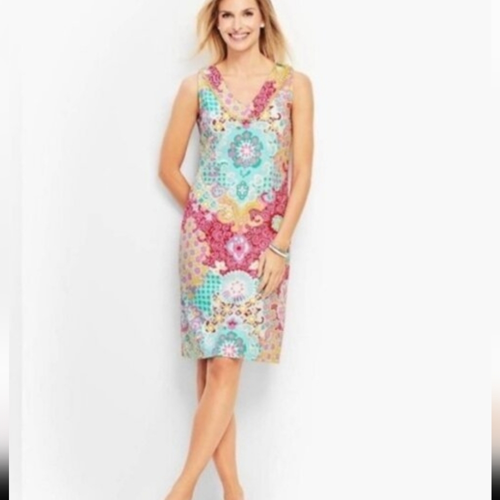 Talbots Medallion Interlocking Multicolor Sleevel… - image 1